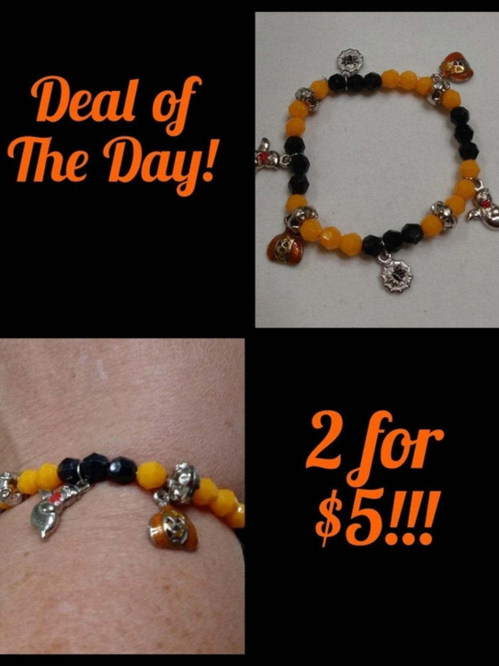 Deal Of The Day! 2 For $5 Halloween Charm Bracelet
